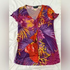 Salvatore Ferragamo Vibrant Multicolor Short Sleeve Tee
